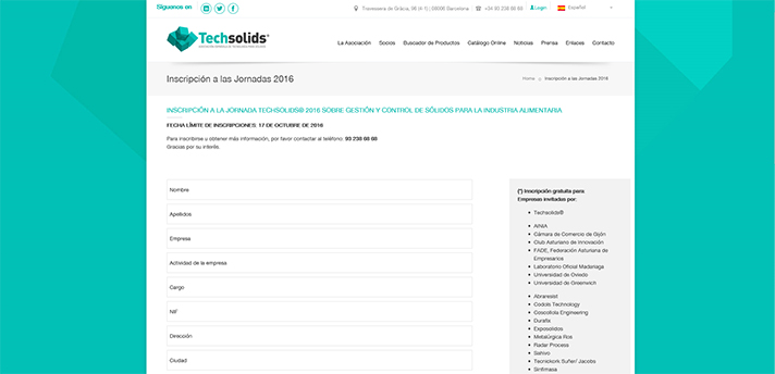 Jornada sobre Gesti&oacute;n y Control de S&oacute;lidos