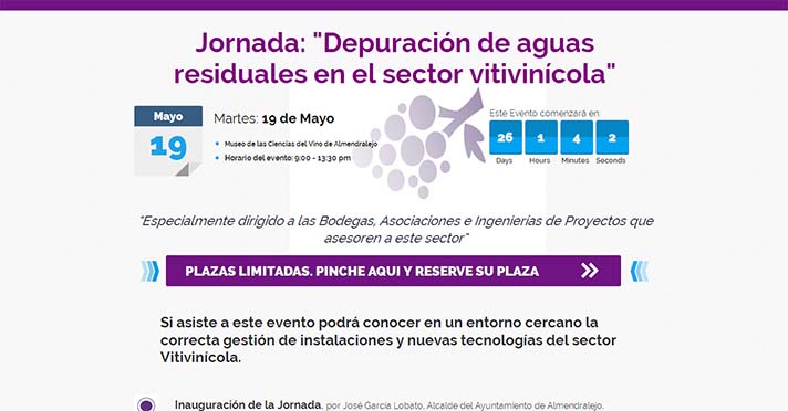 Jornada "Depuraci&oacute;n de aguas residuales en bodegas"