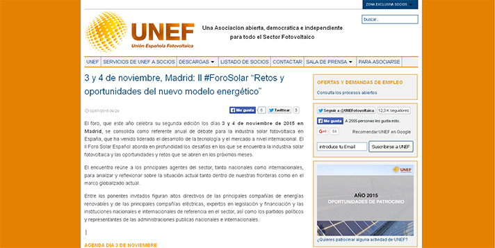 II Foro Solar Espa&ntilde;ol