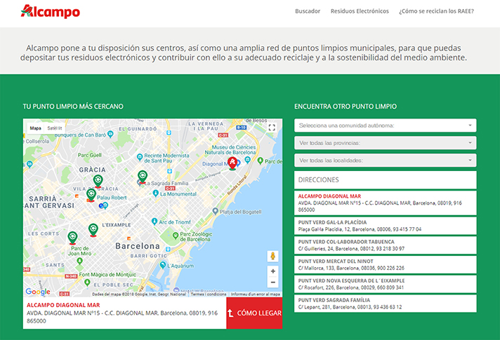 Auchan Retail España pone en marcha una web para facilitar el reciclaje de residuos de aparatos eléctricos y electrónicos