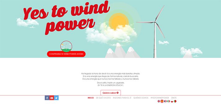 #yestowindpower, la nueva campaña de la energía eólica