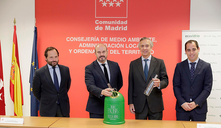 La recogida selectiva de envases de vidrio a través del contenedor verde aumentó casi el 8% en la Comunidad de Madrid